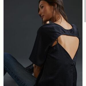 ⭐️ 2 for $25 • Anthropologie || Daily Practice Sleek Open Back Top Black Small